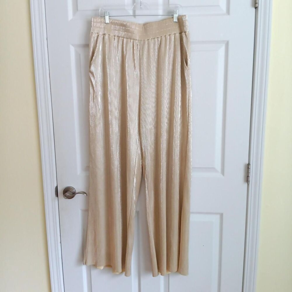I.N.C. International Concepts shimmering golden wide leg pants XL
